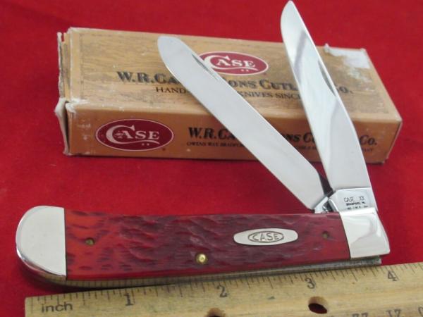 Case XX 1991Missing Dot Dark Red Bone Trapper Pattern #DR 6254 SS