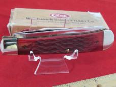 Case XX 1991Missing Dot Dark Red Bone Trapper Pattern #DR 6254 SS