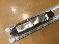 Fight n’ Rooster Mid-lock Whittler Mother of Pearl Gold Etch Serial #159