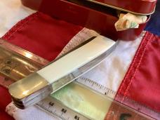 Bear & Son Custom 2 Blade Trapper w/ Ivory Handles & Damascus Blades -NOS