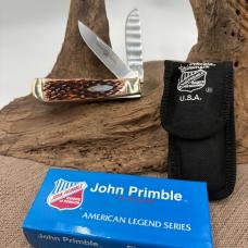 John Primble 4-1/2" Linerlock Large Trapper 2 blade Knife JP30 0071B NIB (149B)