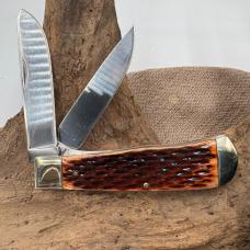 John Primble 4-1/2" Linerlock Large Trapper 2 blade Knife JP30 0071B NIB (149B)