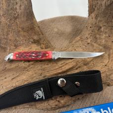 John Primble Trout Red Jigged Bone Fixed Blade Sheath Knife JP30013RB (147B)