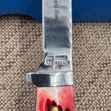 John Primble Trout Red Jigged Bone Fixed Blade Sheath Knife JP30013RB (147B)