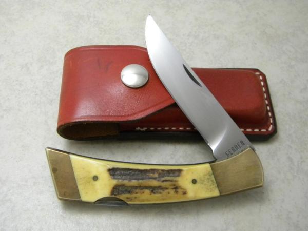 Gerber Portland OR USA Stag Folding Sportsman Lockback Knife in Pouch Gerber Portland OR USA Stag Folding Sportsman Lockback Knife in Pouch