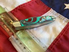 Hen & Rooster -Bertram Cutlery Cattle Rustler Stockman w Super Colorful Handles +Cattle Skull Shield