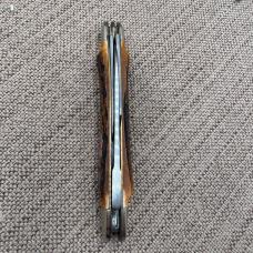 Robt Klaas Kissing Crane 1243 S 3-Blade Whittler Pocket Knife Stag Handles (128)