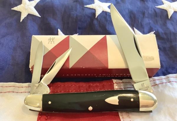 J A Henckels 3 Blade Whittler Pocket Knife w/ Slick Black Synthetic Handles! NOS & M/NM J A Henckels 3 Blade Whittler Pocket Knife w/ Slick Black Synthetic Handles! NOS & M/NM