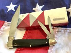 J A Henckels 3 Blade Whittler Pocket Knife w/ Slick Black Synthetic Handles! NOS & M/NM