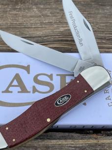 CASE XX ** FPR 2025 DARK RED BURLAP MICARTA LARGE FOLDING HUNTER