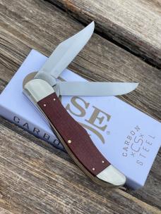 CASE XX ** FPR 2025 DARK RED BURLAP MICARTA LARGE FOLDING HUNTER