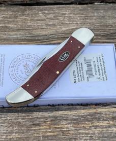 CASE XX ** FPR 2025 DARK RED BURLAP MICARTA LARGE FOLDING HUNTER