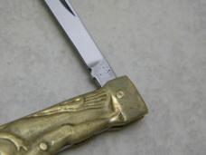 Flying Falcon Brass Nude Lady Figural Knife