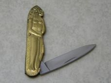 Brass Indian Chief Figural Knife