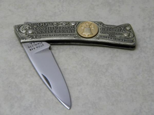 Utica USA 200th Constitutional Anniv. Figural Knife Utica USA 200th Constitutional Anniv. Figural Knife