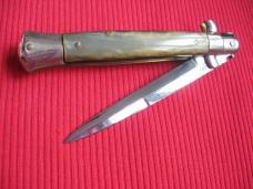 Vintage WANDY Stamped 1950's Picklock 9" Italian STILETTO Horn Switchblade Knife.