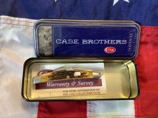 Case Brothers Medium 3” Congress (64052) w/ Brown Picked Bone Handles -NOS