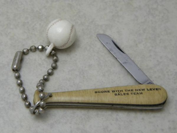 Colonial Prov USA Baseball and Bat Advertising Knife