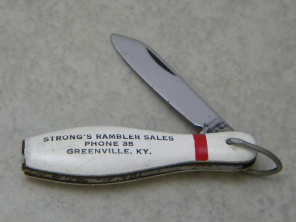 Colonial Prov USA Bowling Pin Advertising Knife