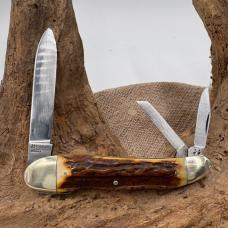 Kissing Crane Whittler Solingen Germany, Stag, Pocket Knife NKCA 1980, (145)