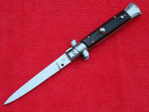 Rare 8" Vintage Italian Stiletto Blackhorn handles *Rosa Uliana Primo* in diamond stamp