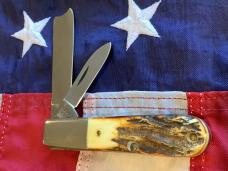 Case xx 1982, 8 Dot Razor Barlow Knife -Great Stag Handles -Mdl# 52009 1/2 SSP -Serial #3047 -Minty!