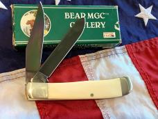 Bear & Son Custom 2 Blade Trapper w/ Ivory Handles & Titanium Blades -NOS