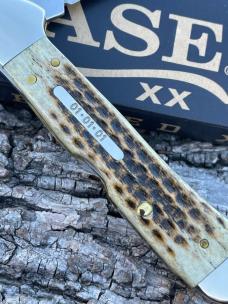 CASE XX ** SFO 2001 DATED SHIELD ANTIQUE POCKET WORN GREEN LARGE COPPERLOCK