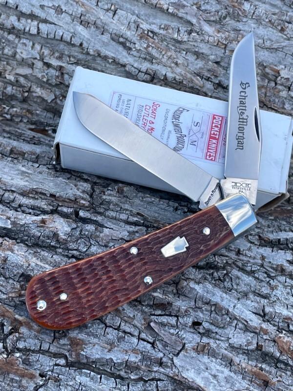 SCHATT & MORGAN ** LIGHT BROWN JIGGED BONE SWAY BACK TRAPPER