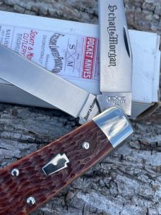 SCHATT & MORGAN ** LIGHT BROWN JIGGED BONE SWAY BACK TRAPPER