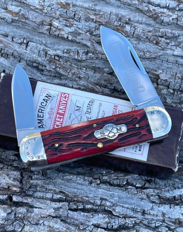 SCHATT & MORGAN ** FILE & WIRE (ATS 34) RED WORM GROOVED SMALL SUNFISH