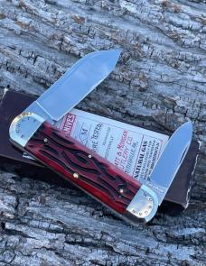SCHATT & MORGAN ** FILE & WIRE (ATS 34) RED WORM GROOVED SMALL SUNFISH