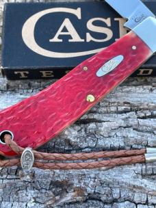 CASE XX ** BOSE 2010 RED JIGGED BONE BACK POCKET W/LANYARD