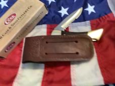Mid 1980s Case xx Folding Hunter w/ Wood Handles in box & Sheath -NOS