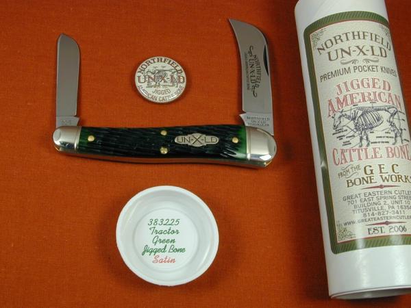 Great Eastern Cutlery GEC Tractor Green Jigged Bone John Chapman Farmer Knife NIT USA Made 383225 Great Eastern Cutlery GEC Tractor Green Jigged Bone John Chapman Farmer Knife NIT USA Made 383225