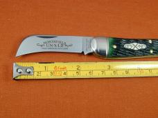 Great Eastern Cutlery GEC Tractor Green Jigged Bone John Chapman Farmer Knife NIT USA Made 383225