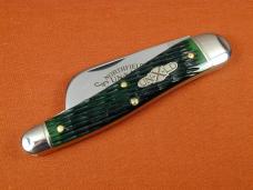 Great Eastern Cutlery GEC Tractor Green Jigged Bone John Chapman Farmer Knife NIT USA Made 383225