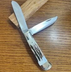 PARKER IMAI K77 "THE TRAPPER" STAG HANDLE POCKET KNIFE 