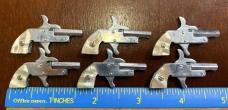 Vintage Mini Little Atom 2mm Pinfire Gun Dealer Kit, 6 Pistols, Mother Of Pearl Scales, Japan