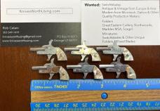 Vintage Mini Little Atom 2mm Pinfire Gun Dealer Kit, 6 Pistols, Mother Of Pearl Scales, Japan