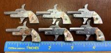 Vintage Mini Little Atom 2mm Pinfire Gun Dealer Kit, 6 Pistols, Mother Of Pearl Scales, Japan
