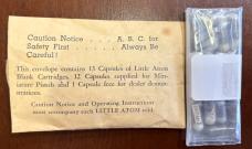 Vintage Mini Little Atom 2mm Pinfire Gun Dealer Kit, 6 Pistols, Mother Of Pearl Scales, Japan