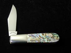 Schatt & Morgan Smooth Abalone Barlow Knife By Cooper Cutlery Rare C69A Clip Blade Made In USA 