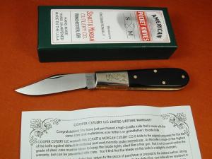 Schatt & Morgan Smooth Buffalo Horn Barlow Knife by Cooper Cutlery C69BH Clip Blade Made In USA 