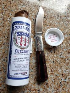 Great Eastern Cutlery 861121 Barlow Red & Black Linen Micarta, 440C Stainless Steel Blade New, Mint!