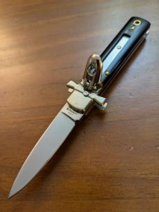 AGA CAMPOLIN 15CM-6 INCH MINI DOMINUS LEVERLOCK IN DARK BRAZILIAN HORN 