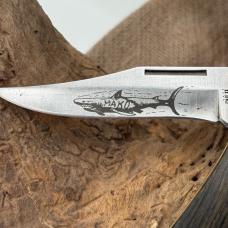 Case XX 58L SS USA 9 Dot Mako Knife - with Leather Sheath Lock back Hunter(1111)