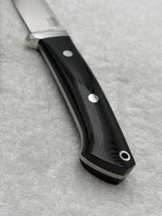 Bark River Classic Drop Point Hunter Black Linen Micarta Handles New In Box Made In USA 