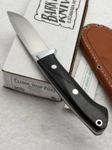 Bark River Classic Drop Point Hunter Black Linen Micarta Handles New In Box Made In USA 