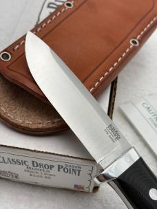 Bark River Classic Drop Point Hunter Black Linen Micarta Handles New In Box Made In USA 